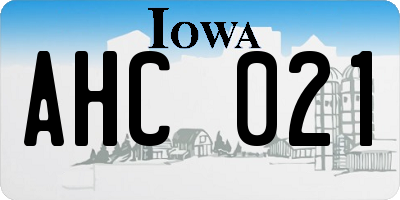 IA license plate AHC021