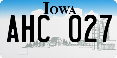 IA license plate AHC027
