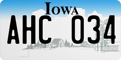 IA license plate AHC034