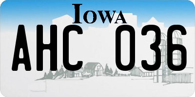 IA license plate AHC036
