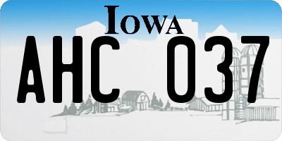 IA license plate AHC037