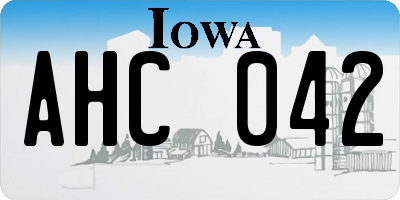 IA license plate AHC042