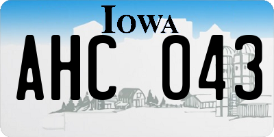 IA license plate AHC043