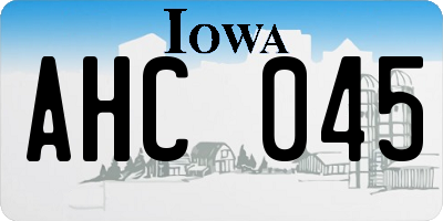 IA license plate AHC045