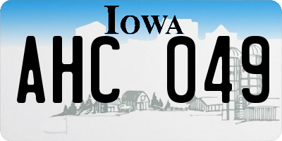 IA license plate AHC049