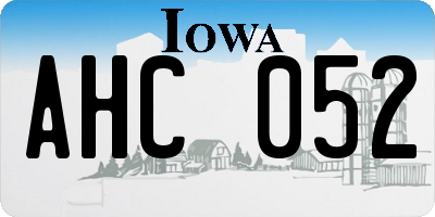 IA license plate AHC052