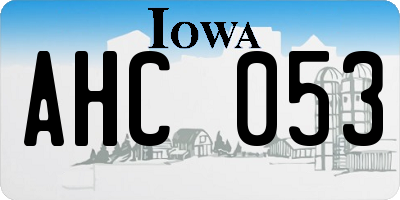 IA license plate AHC053