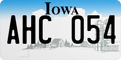 IA license plate AHC054