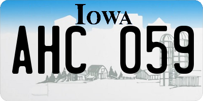 IA license plate AHC059