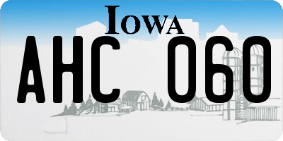 IA license plate AHC060