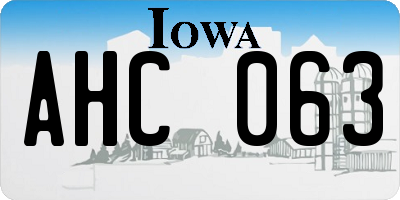 IA license plate AHC063