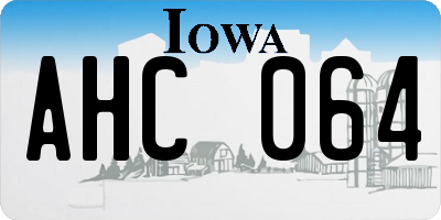 IA license plate AHC064