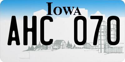 IA license plate AHC070