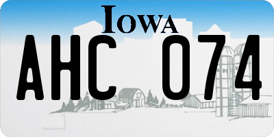 IA license plate AHC074