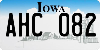 IA license plate AHC082