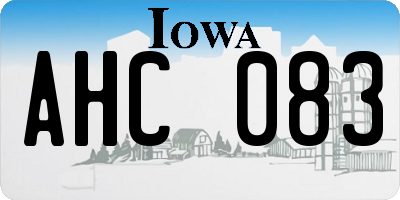 IA license plate AHC083
