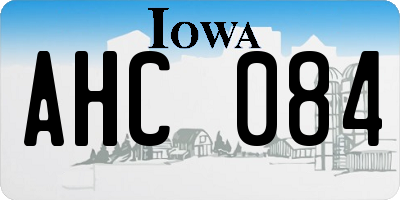 IA license plate AHC084