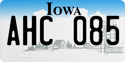 IA license plate AHC085