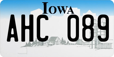 IA license plate AHC089