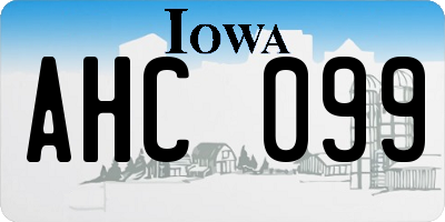 IA license plate AHC099
