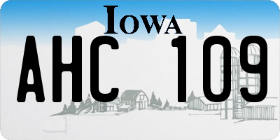 IA license plate AHC109