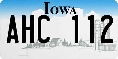IA license plate AHC112