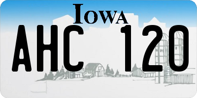 IA license plate AHC120