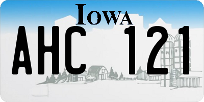IA license plate AHC121