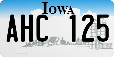 IA license plate AHC125