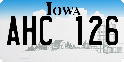 IA license plate AHC126