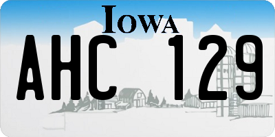 IA license plate AHC129