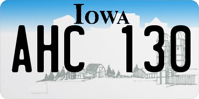 IA license plate AHC130