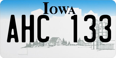 IA license plate AHC133