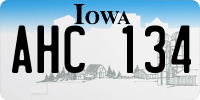 IA license plate AHC134