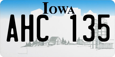 IA license plate AHC135