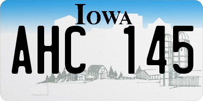 IA license plate AHC145