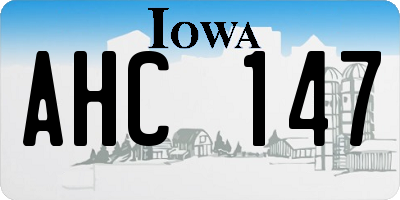 IA license plate AHC147