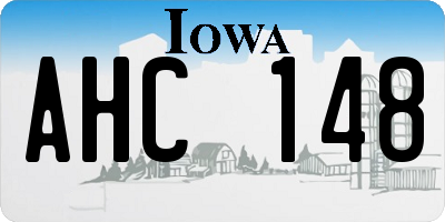 IA license plate AHC148