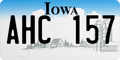 IA license plate AHC157