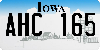 IA license plate AHC165