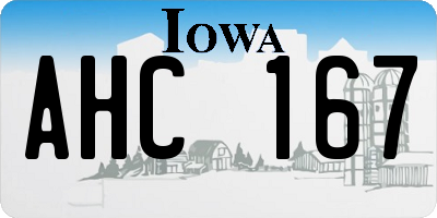 IA license plate AHC167
