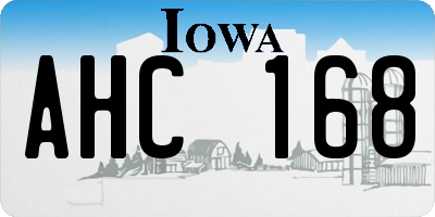 IA license plate AHC168