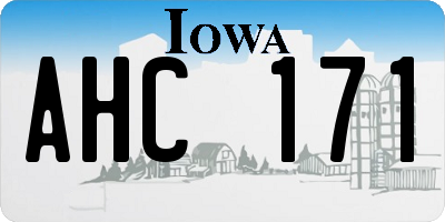IA license plate AHC171