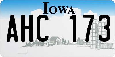 IA license plate AHC173