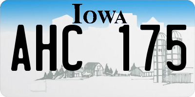 IA license plate AHC175