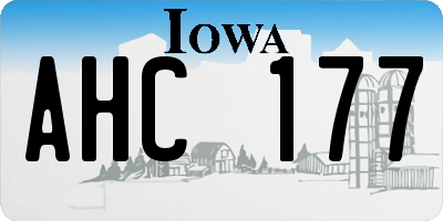 IA license plate AHC177