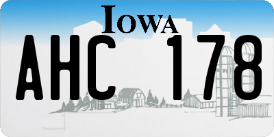 IA license plate AHC178