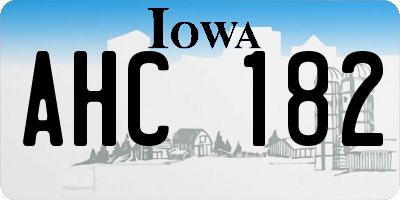 IA license plate AHC182