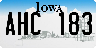 IA license plate AHC183