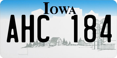 IA license plate AHC184
